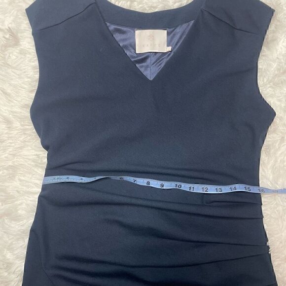 KAFFE Dress Sheath Navy Blue Size L Vneck Sleeveless Stretchy - Picture 11 of 11